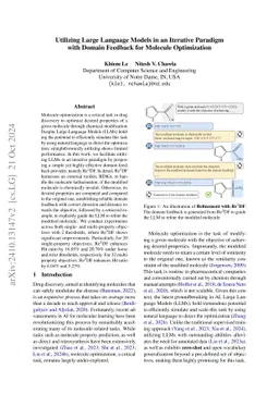 Utilizing Large Language Models in an iterative paradigm with domain
  feedback for molecule optimization