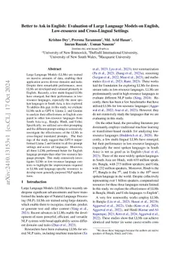 Better to Ask in English: Evaluation of Large Language Models on
  English, Low-resource and Cross-Lingual Settings