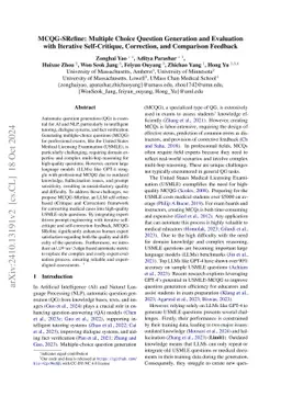 MCQG-SRefine: Multiple Choice Question Generation and Evaluation with Iterative Self-Critique, Correction, and Comparison Feedback