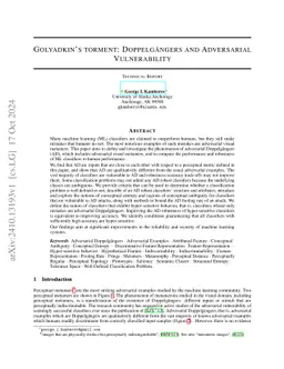 Golyadkin's Torment: Doppelgängers and Adversarial Vulnerability