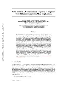 Meta-DiffuB: A Contextualized Sequence-to-Sequence Text Diffusion Model
  with Meta-Exploration