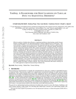 TabSeq: A Framework for Deep Learning on Tabular Data via Sequential
  Ordering