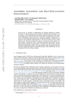 Anchored Alignment for Self-Explanations Enhancement