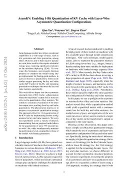 AsymKV: Enabling 1-Bit Quantization of KV Cache with Layer-Wise
  Asymmetric Quantization Configurations