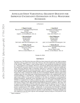 Annealed Stein Variational Gradient Descent for Improved Uncertainty
  Estimation in Full-Waveform Inversion