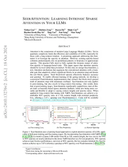 SeerAttention: Learning Intrinsic Sparse Attention in Your LLMs