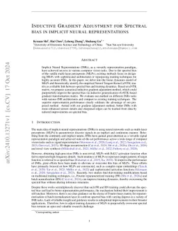 Inductive Gradient Adjustment For Spectral Bias In Implicit Neural Representations