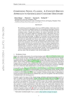Composing Novel Classes: A Concept-Driven Approach to Generalized Category Discovery