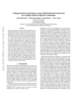 A Human-in-the-Loop Fairness-Aware Model Selection Framework for Complex
  Fairness Objective Landscapes