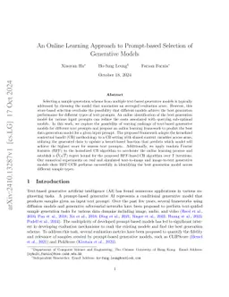 PAK-UCB Contextual Bandit: An Online Learning Approach to Prompt-Aware Selection of Generative Models and LLMs