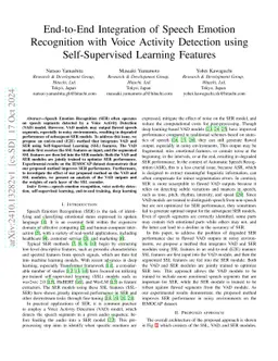 End-to-End Integration of Speech Emotion Recognition with Voice Activity
  Detection using Self-Supervised Learning Features