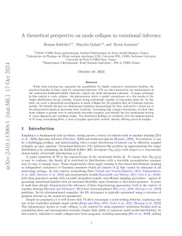 A theoretical perspective on mode collapse in variational inference