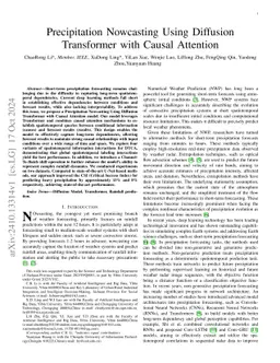 Precipitation Nowcasting Using Diffusion Transformer with Causal
  Attention