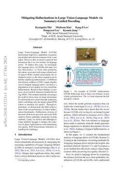 Mitigating Hallucinations in Large Vision-Language Models via Summary-Guided Decoding