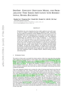 SSD-TS: Exploring the Potential of Linear State Space Models for Diffusion Models in Time Series Imputation