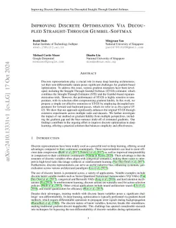 Improving Discrete Optimisation Via Decoupled Straight-Through Estimator