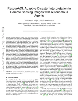 RescueADI: Adaptive Disaster Interpretation in Remote Sensing Images
  with Autonomous Agents