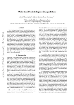 On the Use of Audio to Improve Dialogue Policies