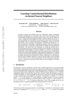 Learning Counterfactual Distributions via Kernel Nearest Neighbors