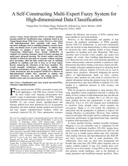 A Self-Constructing Multi-Expert Fuzzy System for High-dimensional Data
  Classification