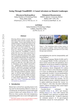 Seeing Through VisualBERT: A Causal Adventure on Memetic Landscapes