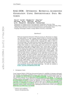 RAG-DDR: Optimizing Retrieval-Augmented Generation Using Differentiable Data Rewards