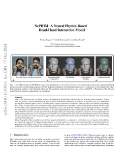 NePHIM: A Neural Physics-Based Head-Hand Interaction Model