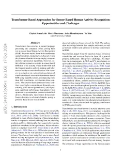 Transformer-Based Approaches for Sensor-Based Human Activity
  Recognition: Opportunities and Challenges