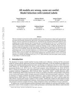 All models are wrong, some are useful: Model Selection with Limited
  Labels
