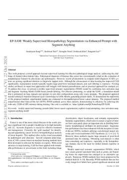EP-SAM: Weakly Supervised Histopathology Segmentation via Enhanced
  Prompt with Segment Anything