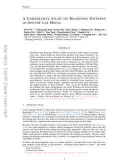 A Comparative Study on Reasoning Patterns of OpenAI's o1 Model