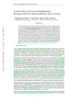 Latent Space Chain-of-Embedding Enables Output-free LLM Self-Evaluation