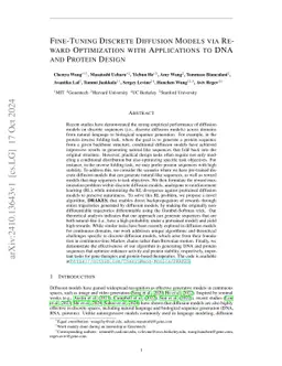 Fine-Tuning Discrete Diffusion Models via Reward Optimization with Applications to DNA and Protein Design