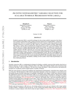 Ab Initio Nonparametric Variable Selection for Scalable Symbolic Regression with Large $p$