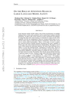 On the Role of Attention Heads in Large Language Model Safety