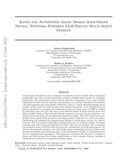 Rapid and Automated Alloy Design with Graph Neural Network-Powered
  LLM-Driven Multi-Agent Systems