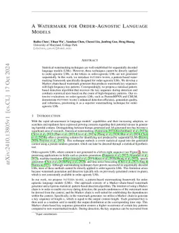 A Watermark for Order-Agnostic Language Models