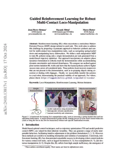 Guided Reinforcement Learning for Robust Multi-Contact Loco-Manipulation