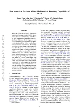 How Numerical Precision Affects Arithmetical Reasoning Capabilities of LLMs