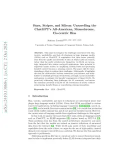 Stars, Stripes, and Silicon: Unravelling the ChatGPT's All-American,
  Monochrome, Cis-centric Bias