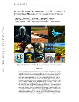 Fluid: Scaling Autoregressive Text-to-image Generative Models with
  Continuous Tokens
