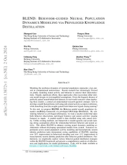 BLEND: Behavior-guided Neural Population Dynamics Modeling via Privileged Knowledge Distillation