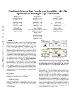 CoreGuard: Safeguarding Foundational Capabilities of LLMs Against Model Stealing in Edge Deployment