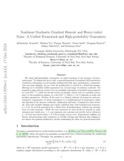 Nonlinear Stochastic Gradient Descent and Heavy-tailed Noise: A Unified Framework and High-probability Guarantees
