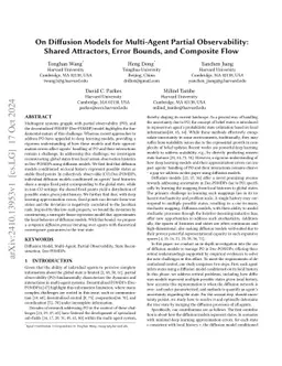 On Diffusion Models for Multi-Agent Partial Observability: Shared Attractors, Error Bounds, and Composite Flow