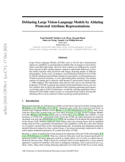 Debiasing Large Vision-Language Models by Ablating Protected Attribute
  Representations