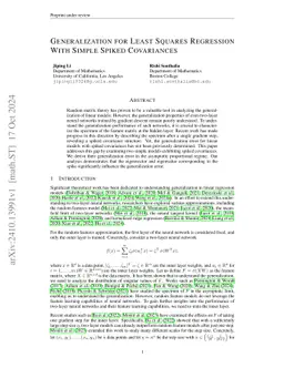 Generalization for Least Squares Regression With Simple Spiked
  Covariances