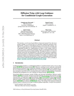 Diffusion Twigs with Loop Guidance for Conditional Graph Generation