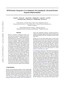 SFM-Protein: Integrative Co-evolutionary Pre-training for Advanced
  Protein Sequence Representation