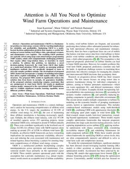 Attention is All You Need to Optimize Wind Farm Operations and
  Maintenance